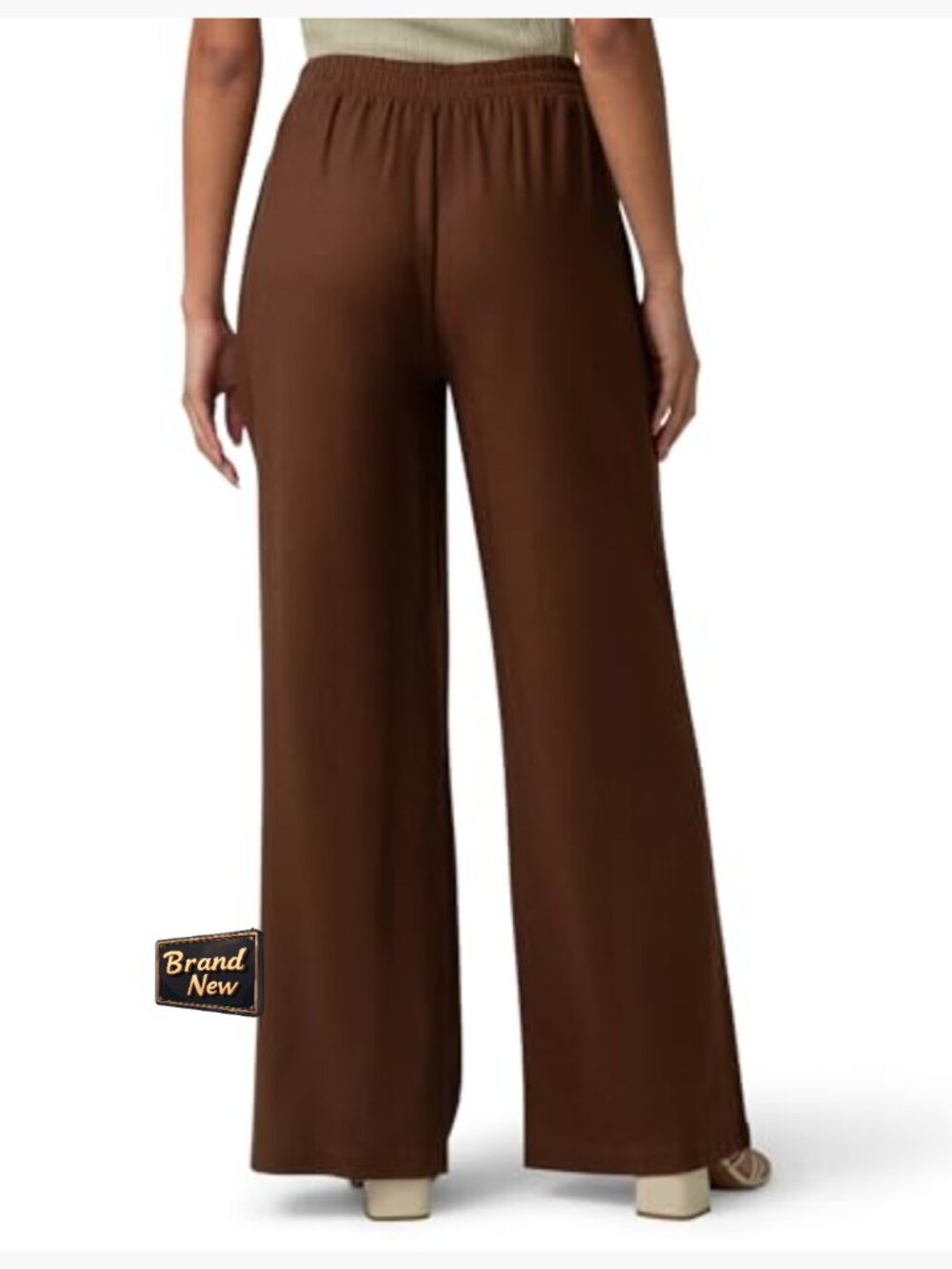 HUE Coastal Linen Palazzo Pull-on Pant, Wide Leg, 32-Inch Inseam, Pockets - Picture 2 of 7